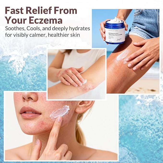 Crogooe Natural Soothing Eczema Cream for Dry & Itchy & Sensitive Skin - Fragrance-Free Moisturizer with Sea Moss, Aloe Vera & Oats for Intense Hydration & Comfort ，Safe for All Ages (4 oz)