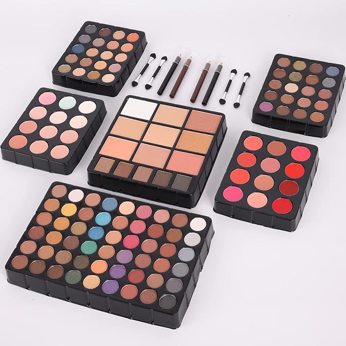 132 Color All- In- One Makeup For Women Full Kit,Professional Makeup Kit,Makeup Gift Set for Women,Girls&Teens,Include eyeshadow/lipstick/concealer/Lip Gloss/Eyeliner/Mascara（006N2-Silver）