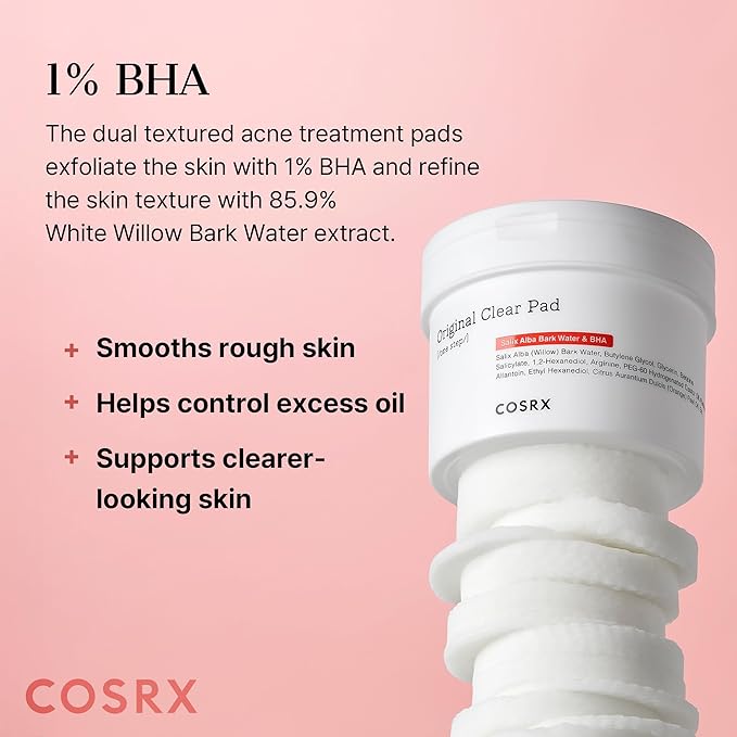 COSRX BHA Toner Pads, 70 Sheets, Exfoliating Pads for Dead Skin & Blackheads, Minimize Pores, Prevent Breakouts, Smooth Skin Texture, Korean Skin Care, Stocking Stuffers, Holiday Gifts,Gifts For Women