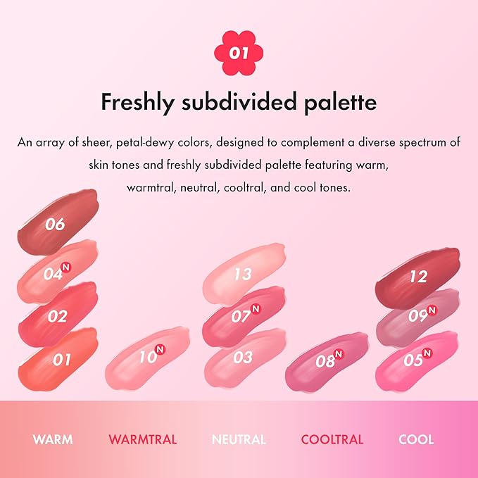 Amuse SEOUL Daisy Flower Dew Tint 10 PEACH BUNNY | 35% High-moisture Water Tint, Long-lasting, Vitamin E, Moisturizing, No Peel Off, Lip Treatment, Non Sticky, Korean Lip Tint for Dry Lips