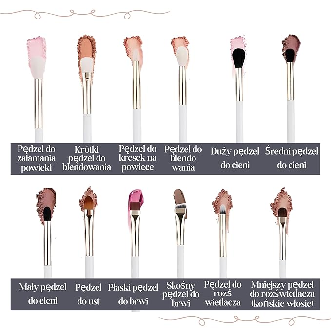 Makeup Brush Set (24 Pieces) - Includes Foundation, Powder, Concealers, Highlighter, Contour, Eye Shadows & Blush Brushes - Face & Eye Make Up Brushes with Soft Bristles - Leather Case Included