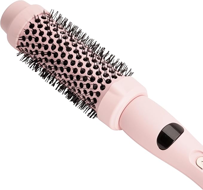 FoxyBae Hot Round Brush Hottie Hot Ceramic Hairbrush 1.5" - Curler & Straightener - Multi-Styler Thermal Brush - Fight Frizz & Add Volume (Blush)