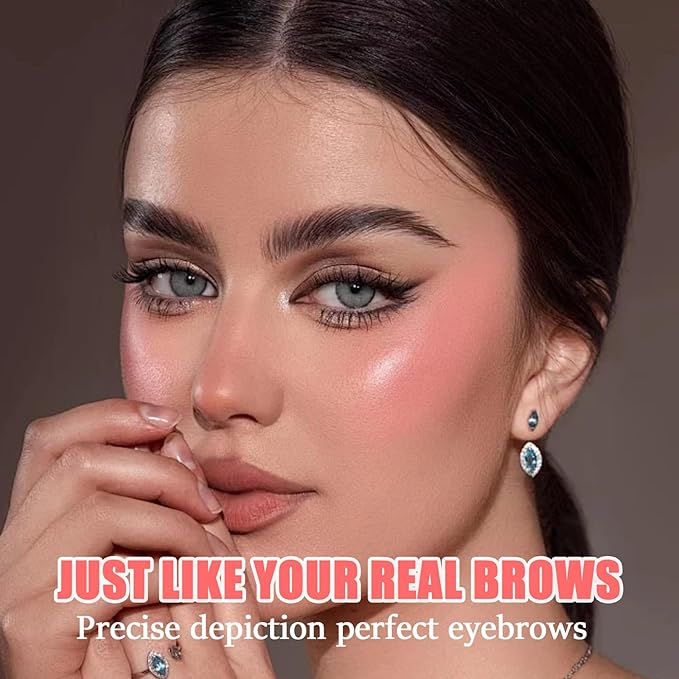Eyebrow Pen, Microblading Eyebrow Pencil for Natural Hair-Like, Fast & Precise Faux Brow Pen with Double Brush Tip, Waterproof Long-Lasting, Filling Eyebrow Pencils for Women, Dark Brown