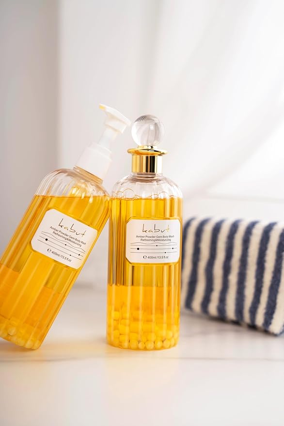 Kabut Pearl Extract Body Wash, Amber Powder Infused, Plant-Based Natural Formula for Daily Cleansing, Gentle Hydrating Shower Gel, 400ml
