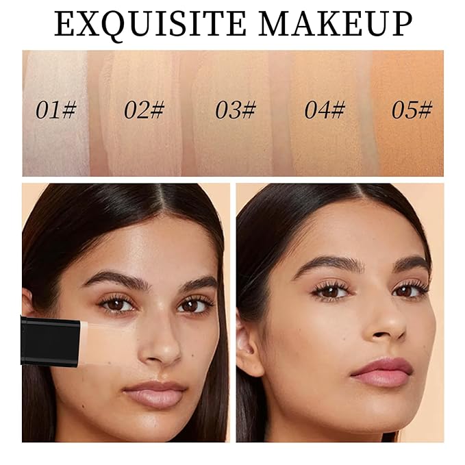 O'CHEAL Face Foundation Contour Stick Long-wear Lightweight Brighten Stick Blemish Contouring Face Concealer Beauty Makeup 04#WHEAT