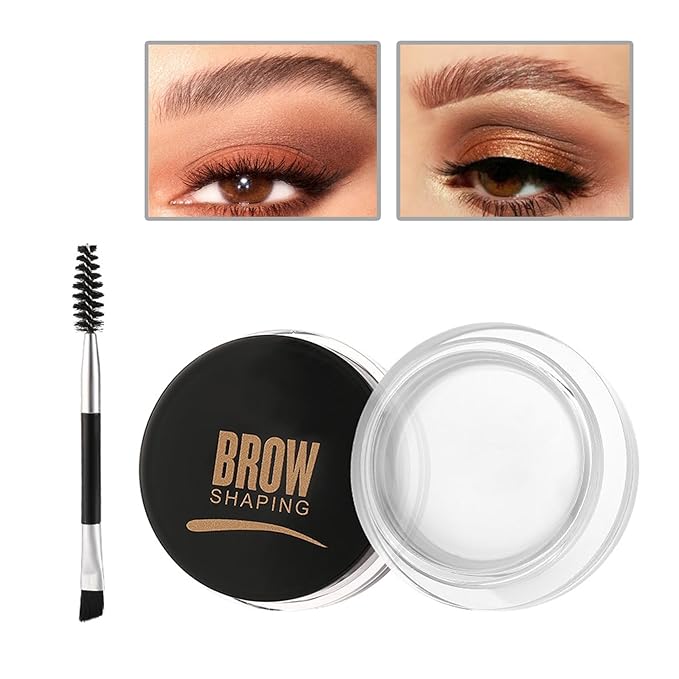Eyebrow Pomade Brow Gel Pomade,Long Lasting Waterproof and Enhancers Eyebrow Soft Smooth,Eyebrow Makeup Gel with Eyebrow Brush for Girls and Women-Transparent