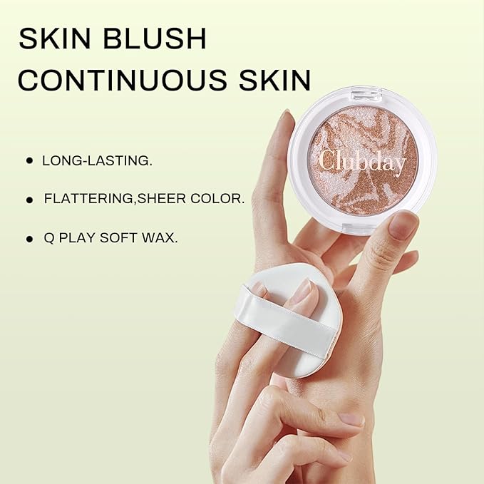 Marbleized Blush Powder Long-Lasting, Glowing Finish, Smooth & Blendable, Suitable for All Skin Tones, 0.12 Oz-05