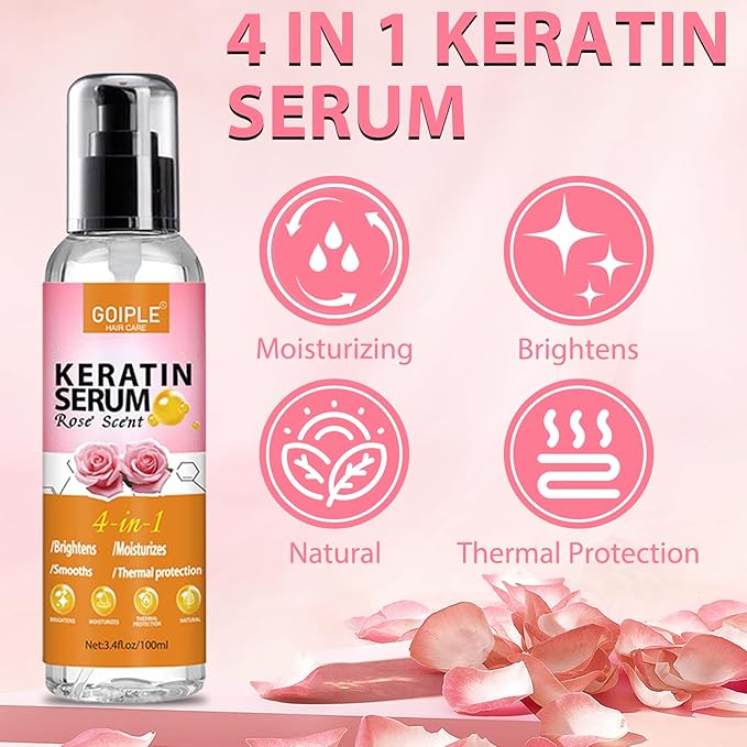 3-In-1 Styling Cream for Flyaways and Frizz - Keratin Protein Hair Serum With Moisturizing Oil - Add Shine, Anti-Frizz, Slick Back Hair Cream