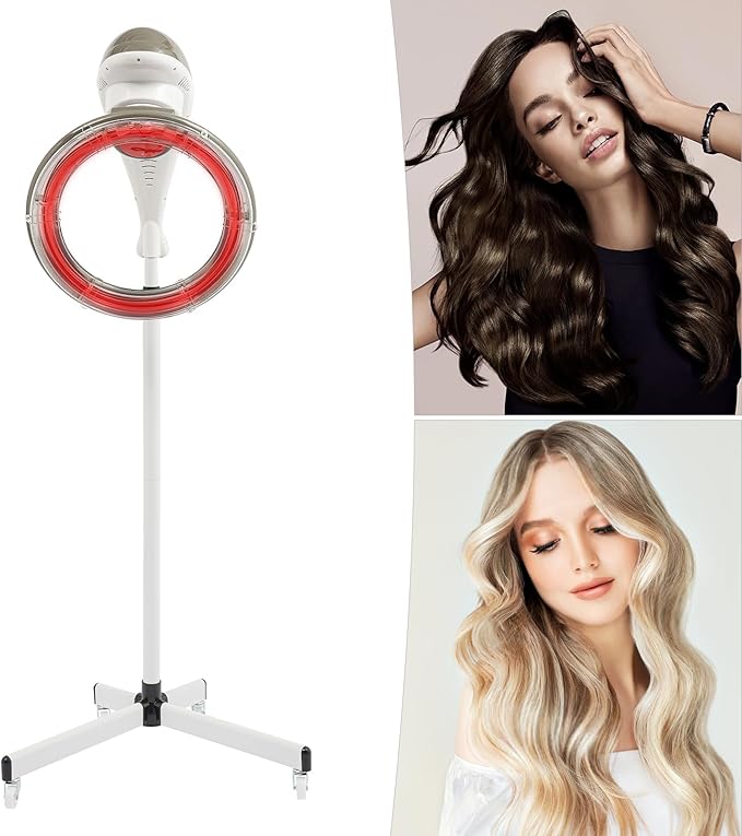 Stand Hair Dryer, Gray 360° Rotating Hair Color Processor 950W, Professional Salon Drying Perming Machine, Hair Dyeing, Oil Treatment, Hair Drying, Heating, Perm Styling for Salon SPA (Gray)