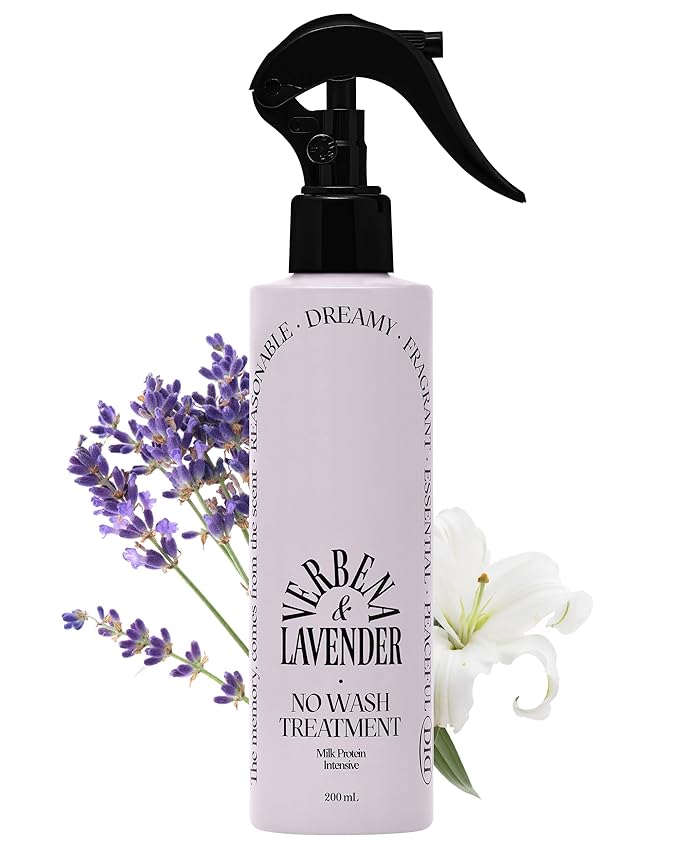 ODID Milk Protein Intensive No-Wash Treatment - Korean Hair Perfume Serum Spray - Subtle Verbena Lavender Scent - Anti Frizz Detangler Mist for Curly, Dry & Damaged Hair, 6.76 fl.oz.