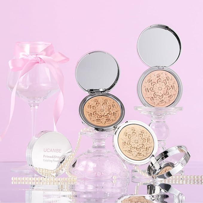 UCANBE Set & Prime Pressed Setting Powder – Lightweight Foundation Coverage & Oil Control, Hydrating | Long-Lasting | Alcohol-Free | Paraben-Free | Smooth Matte Finish (Natural)