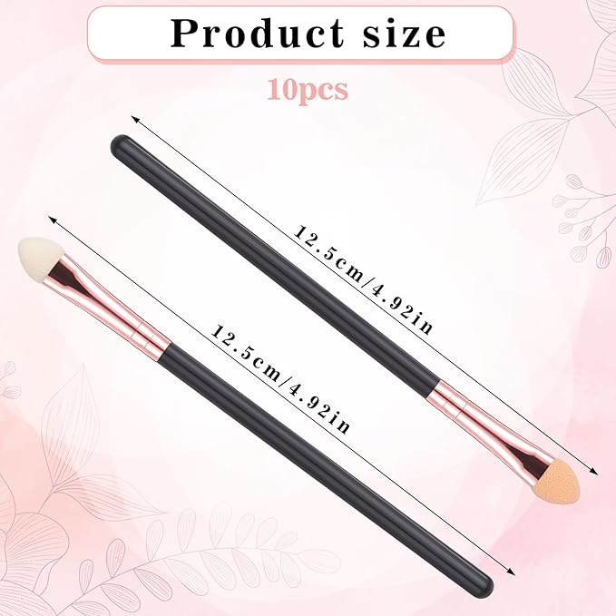 10Pcs Sponge Eyeshadow Brush Sets Eyeshadow Applicators Stick Portable Makeup Brushes for Women Sponge Double Sided Washable Reusable Professional Eye Shadow Makeup Applicator Tool for Women
