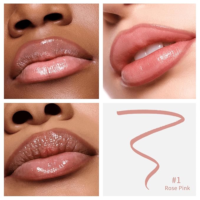 3 Colors Long-Lasting Peel Off Lip Liner Set, Lip Stain Liner Combo Waterproof & Smudge-Proof Makeup Gift