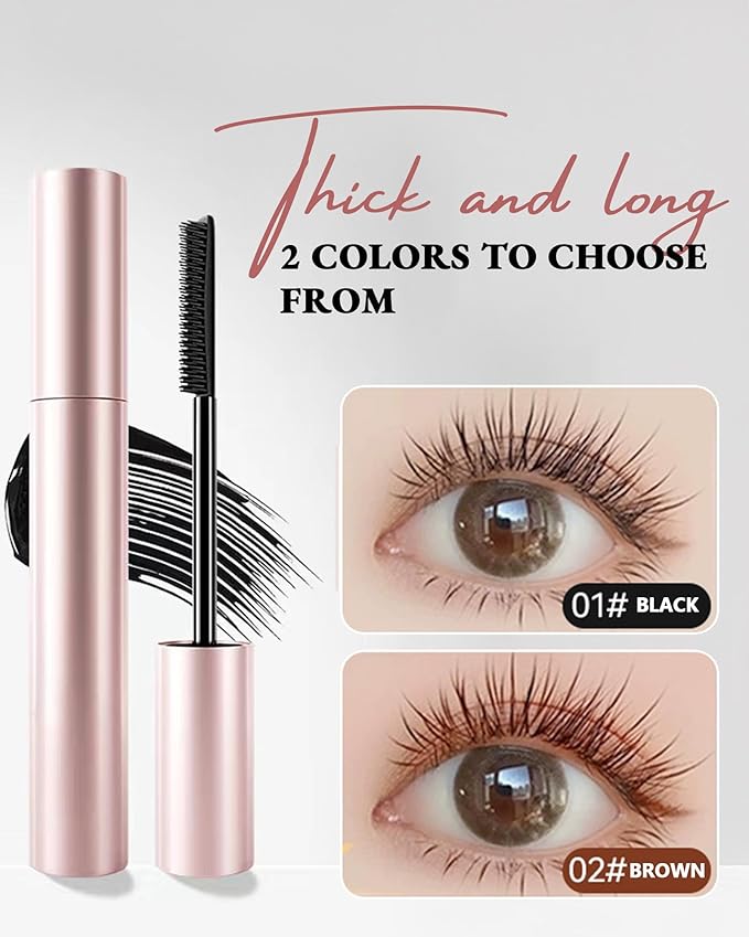 3D Curling Iron Wand Mascara - Volumizing Telescopic Mascara, Waterproof & Smudge-Proof, Liquid Lash Extensions Look, No Clumps, Flakes or Residue, Salon-Like Bold Lashes (Black)