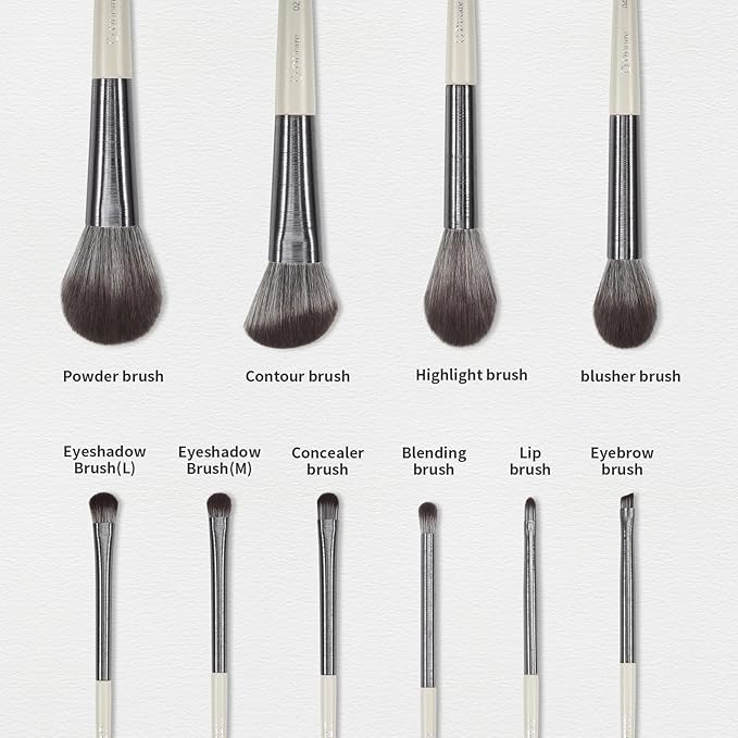 DUcare Makeup Brushes Set Professional 10pcs, Foundation Blush Face Contour Powder Brush Eyeshadow Eyeliner Eyebrow Lip Liquid Cream Blending Make up Brush Kit, Synthetic Essential