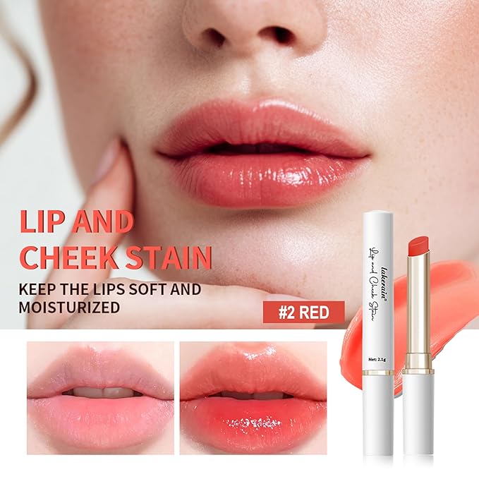 3Pcs Lip And Cheek Stain, PH-Activated Color-Changing,Long-Lasting Color With Hydrating Oils(#1pink,#2red,#3peach)