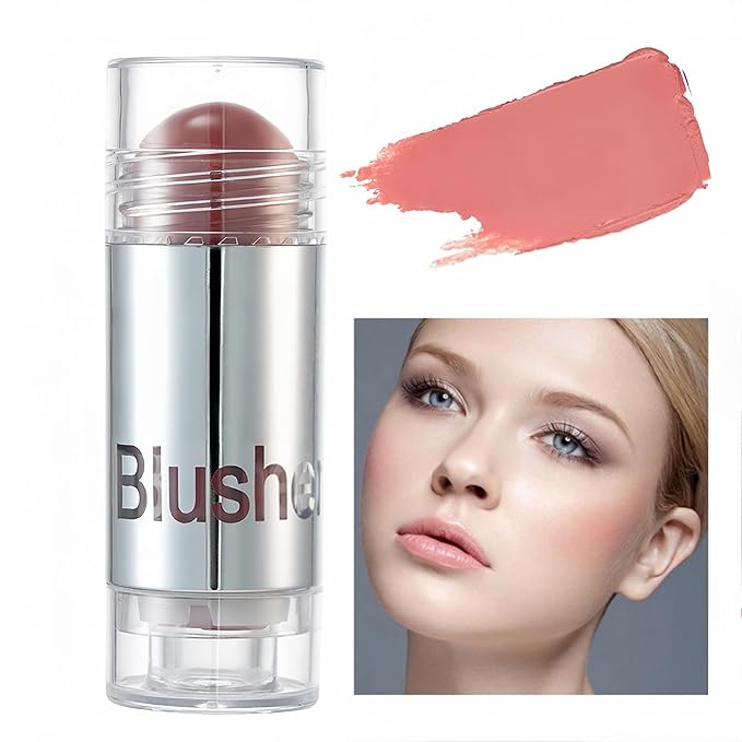 8 Color Multi-use Face Cream Blush Stick for Cheeks, Hydrating Long Lasting Makeup Blush Highlighter Stick for Cheeks Eyes Lips for Women(03)