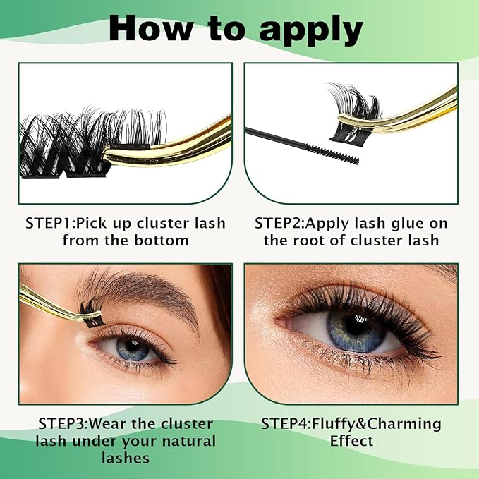 Lash Clusters,96 Pcs Cluster Lashes Y07 D Curl 10-18MIX DIY Lash Extensions Eyelash Clusters,KEYYOU Volume Wispy Individual Lashes Soft&Comfortable Easy DIY at Home(Y07,D-10-18MIX)