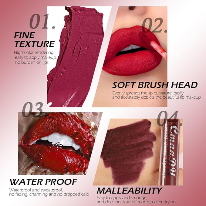 evpct 1Pcs Mauve Liquid Matte Lipstick Lipgloss Set for Women, labiales mate 24 horas originales matte larga duracion 24 Hour Lipstick Lip Stains Long Lasting Waterproof 24, 09#