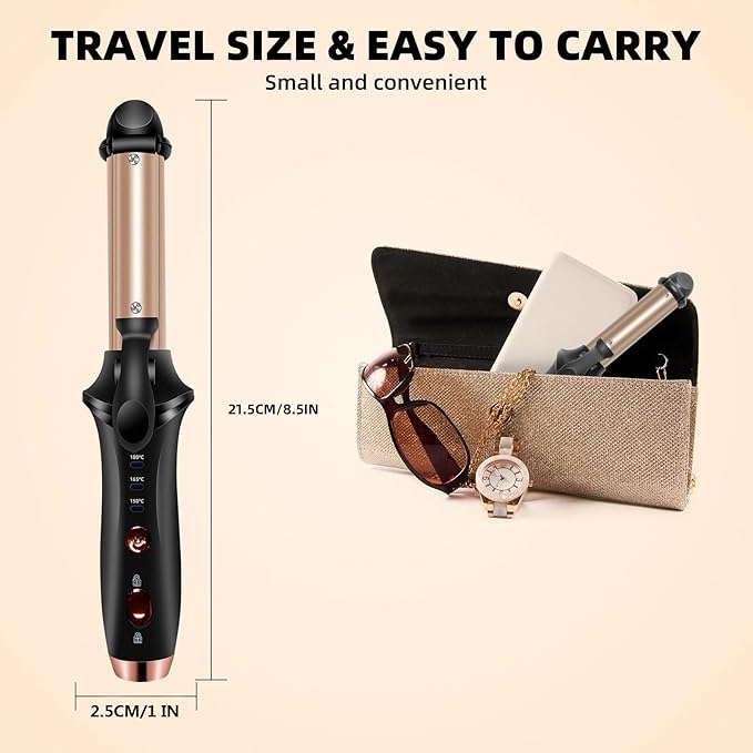 Cordless Rechargeable Curling Iron, USB Rechargeable 4000 mAh Cordless Hair Curler, 356°F Mini Travel Battery Powered Curling Iron,USB Charge Battery 2 in 1 Portable Hair Straightener and Curler