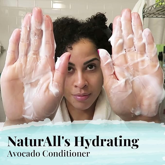NaturAll Hydrating Hair Conditioner - All Natural with Avocado & Kiwi, Silicone Paraben & Cruelty-Free - Adds Moisture & Shine - For Dry, Frizzy Hair - 11.8 oz