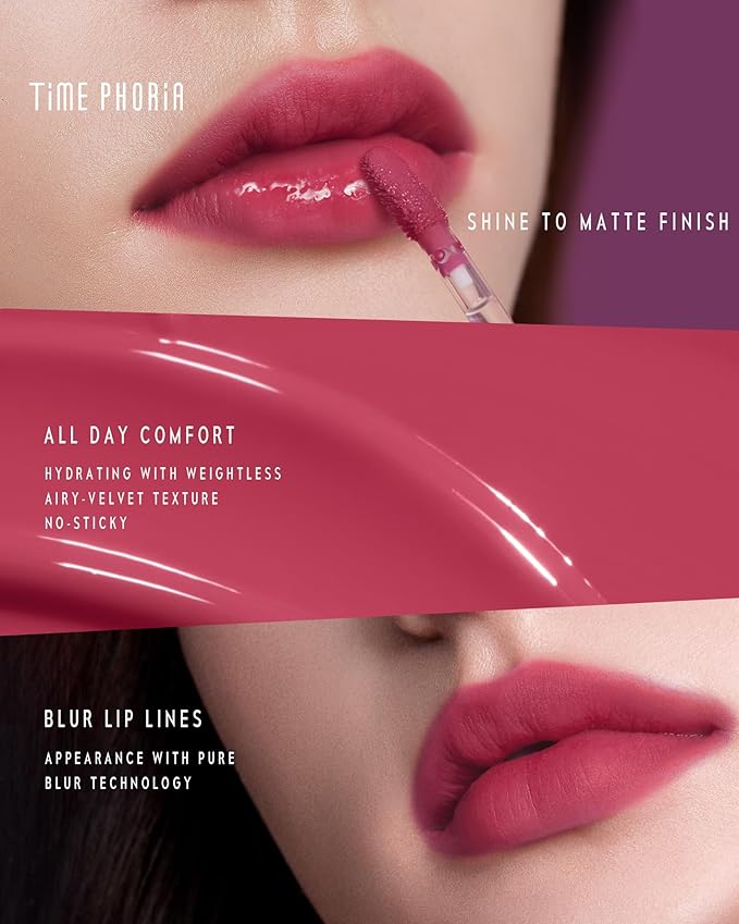 Altera Blurring Lip Tint 001 Flux, Brownish Red Glossy to Soft Matte Finish, Blur Lip Lines, Weightless No-Sticky Airy Velvet Texture, Vibrant Hydrating Long-Lasting Lip Makeup