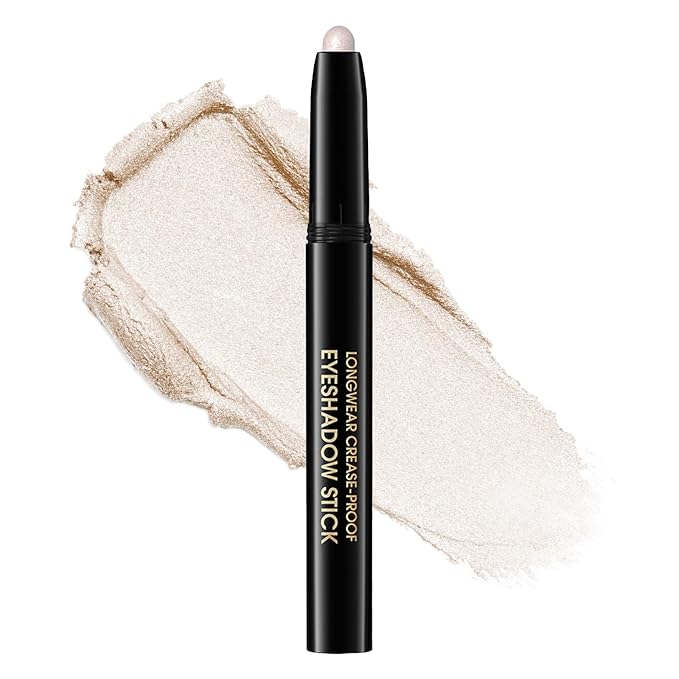 Eyeshadow Stick, Shimmer and Matte Cream Eye Shadow Brightener Sticks Eyeliner Pencil Crayon, Waterproof Long Lasting Eye Highlighter Stick Makeup,0.056 Oz(#6-Oyster)