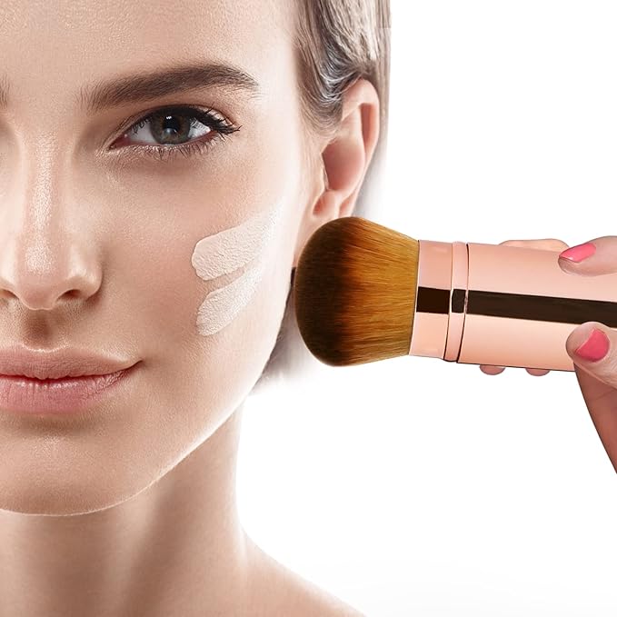 UNIMEIX Makeup Brush Sunscreen Applicator Retractable Kabuki Blush Brush Foundation Brush for Liquid Makeup, Bronzer, Cream or Powder