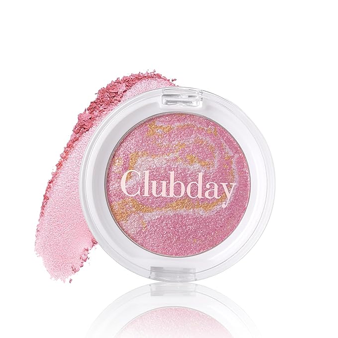 Marbleized Blush Powder Long-Lasting, Glowing Finish, Smooth & Blendable, Suitable for All Skin Tones, 0.12 Oz-01