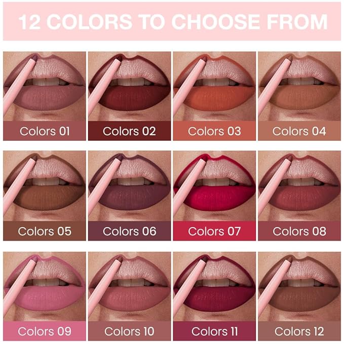 Silky Smooth Retractable Matte Lip Liner Pencil, Light Orange, Long-Lasting Creamy Formula for Shaping & Sculpting Lips, Matte Velvet Pigmented Lip Liner