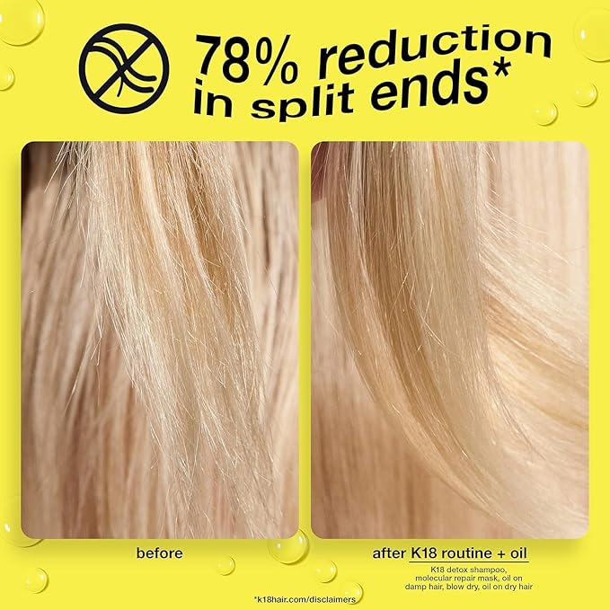 K18 Molecular Repair Hair Oil, Weightless Oil for Stronger, Healthier Hair, Suitable For All Hair Types, 1 Fl Oz