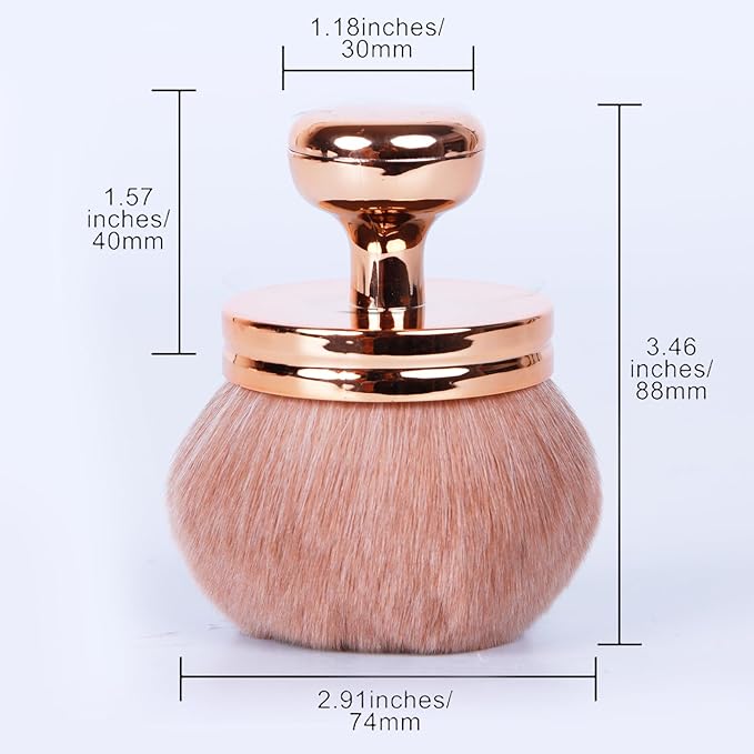 2Pcs Extra Large Body Makeup Brush, Self Tanning Blend Brush, 3 Inch Width Professional Kabuki Powder Brush Oval Face Leg Smudge Tool For Large Coverage Powder Foundation Blending Buffing