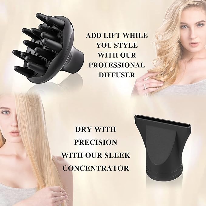 VAGARY 6685G Professional Salon Hair Dryer 2200w with Icd Display,Negative Ionic Blow Dryer,Powerful AC Motor Blow Dryer,Low Noise Hair Dryers,2 Speeds and 2 Heat Settings 1 Cool Shot Button