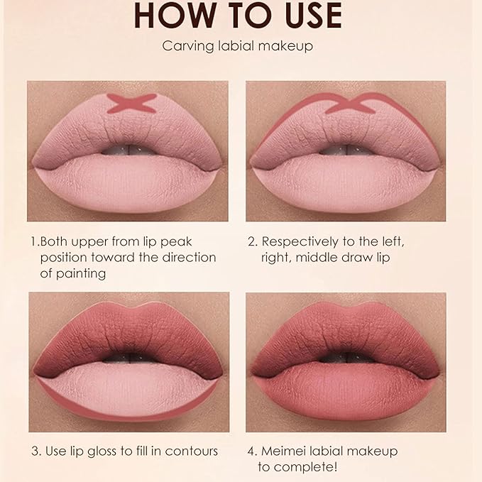 BestLand 6Pcs Matte Liquid Lipstick + Lip Liner Pens Set, One Step Lips Makeup Kits Pigment Velvety Nude Lip Stain Waterproof Long Wear Lip Gloss Make up Gift Set (Chic Shades Lip Set)