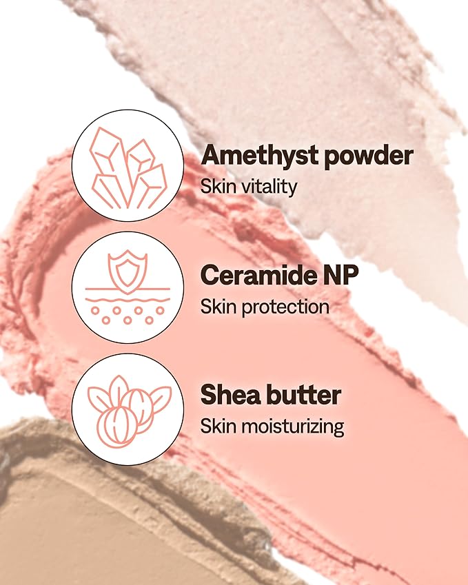 THESAEM Perfect Glam Stick Blusher with Blending Sponge CR01 Apricot Milk - Milky Peach Color Cream Blush Stick Balm for Cheeks - Silky Smooth Formula with Natural Dewy Finish, 0.2oz.