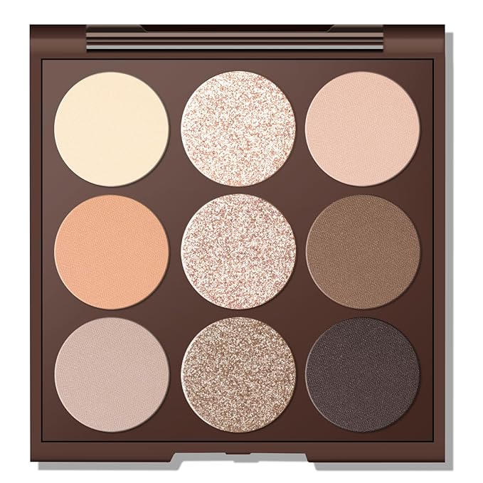 Neutral Eyeshadow Palette, Nude Eyeshadow Palette, Matte Eye Shadow Makeup Palette with Mirror, Long-Lasting Wear, Vegan, Cruelty-Free - 0.5oz