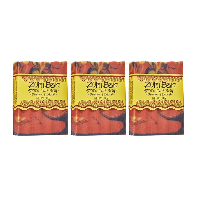 Zum Indigo Wild Goat's Milk Soap Bar - Bar Soap for Hands & Body Made with Essential Oils - 3 oz - Dragon's Blood (3 Pack)