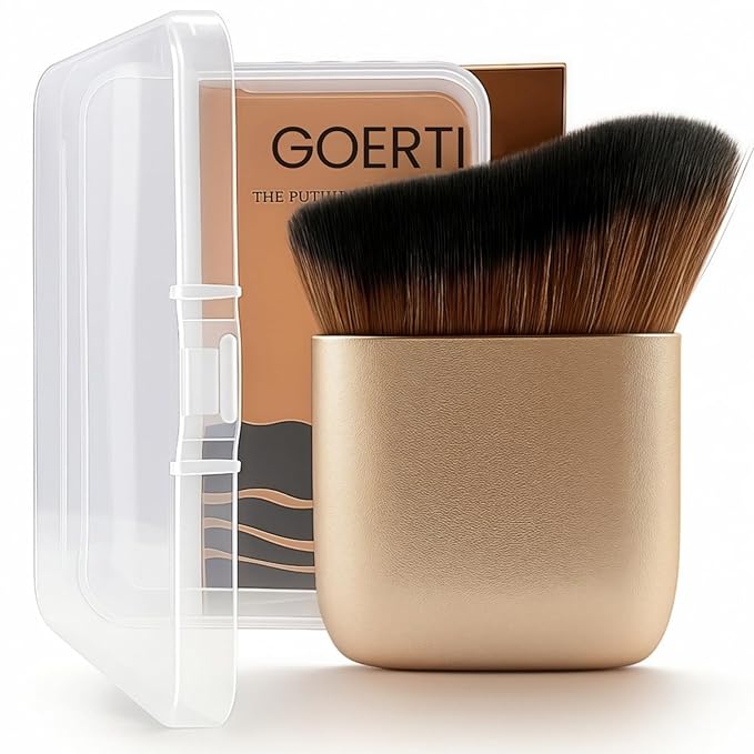 Travel Self Tanner Brush – Kabuki Foundation Brush for Face & Body, Full Coverage Body Makeup Brush for Flawless Leg Makeup, Vegan Bronzer Brush, Foundation & Lotion Blending Applicator Tool