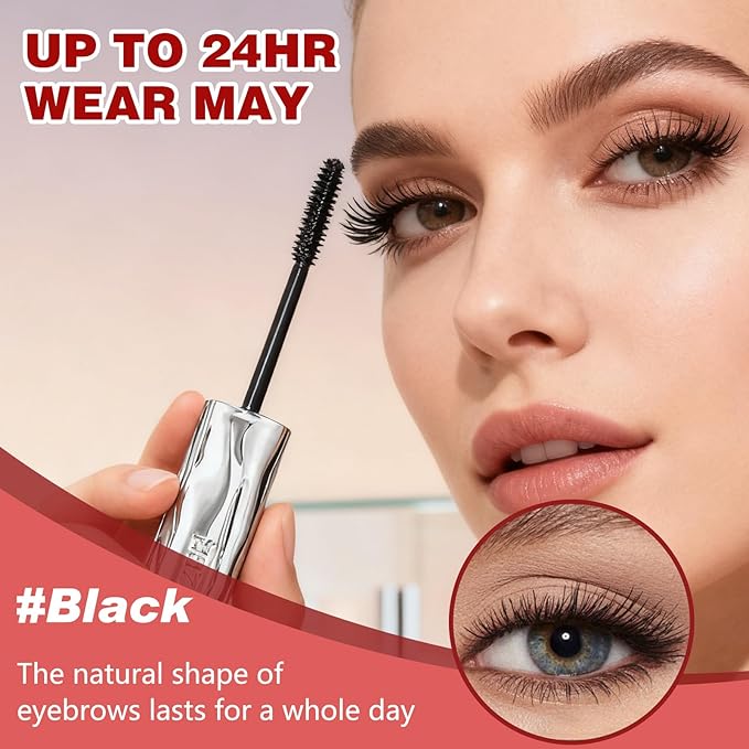 2Pcs Iron Wand Mascara, 2025 Upgraded Waterproof Metal Wand Mascara Tubing, Long-lasting 3D Curling Eyelash, Smudge Proof & No Flaking (Black)
