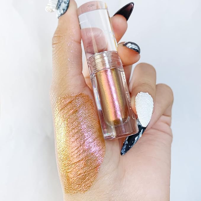 CHARMACY Liquid Duochrome Eyeshadow, Multi-Dimensional Eye Looks, Long Lasting Glitter Eye Shadow Sets Metallic Pigments, Quick Drying, Sparkling Shiny Eye Makeup for Beginners, 1.6g (#16)
