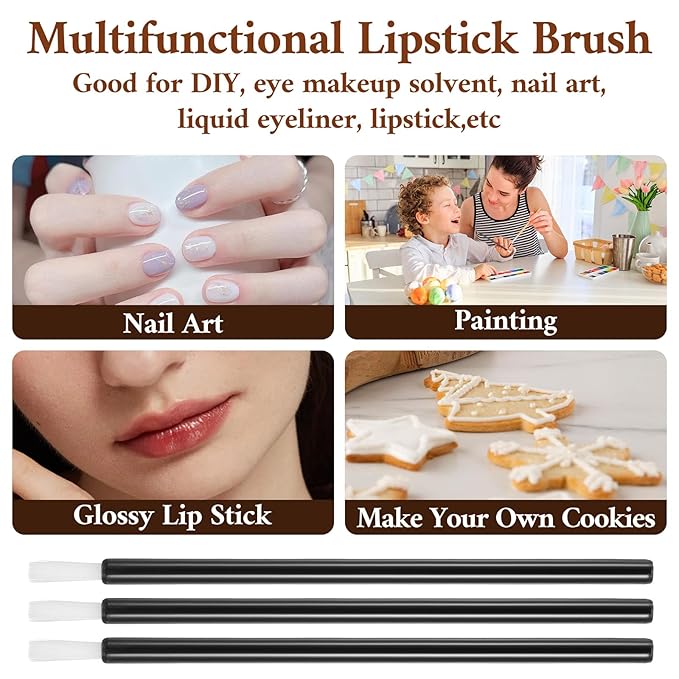 Disposable Brush Applicators, 100pcs PYO Cookie Paint Brushes Mini Nail Polish Brushes Disposable Applicators Makeup Lip Brush for Lipstick, Lip Gloss, Nail Polish, Cookies, Cleaning