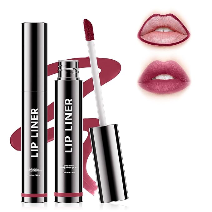 Peel Off Lip Liner Highly Pigmented - Lip Stain Long Lasting Waterproof for Women Girls, Lip Tint Stain Peel Non-Sticky & Smudge-Proof Easy to Use & Natural Finish (Mauve)