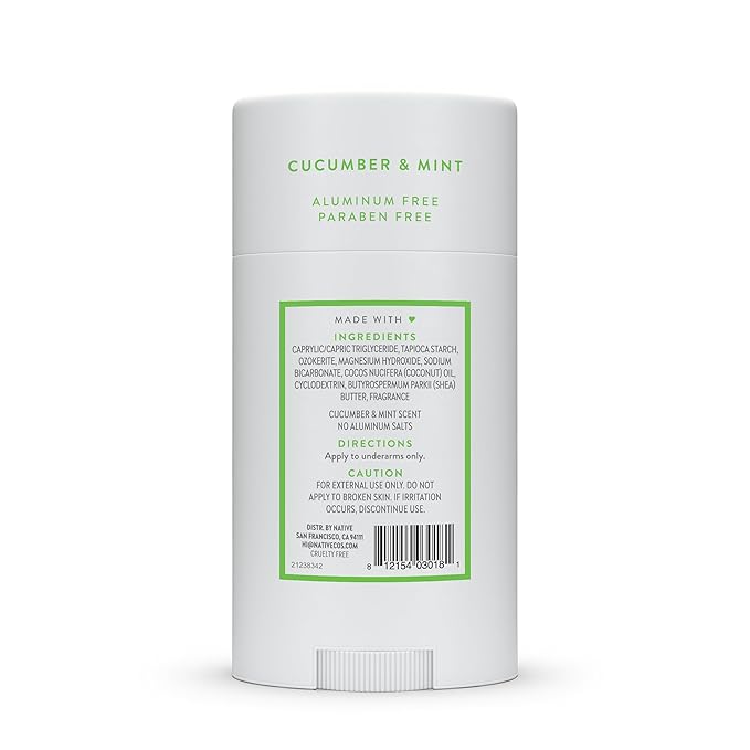 Native Deodorant Contains Naturally Derived Ingredients, 72 Hour Odor Control | Deodorant for Women and Men, Aluminum Free with Baking Soda, Coconut Oil and Shea Butter | Cucumber & Mint