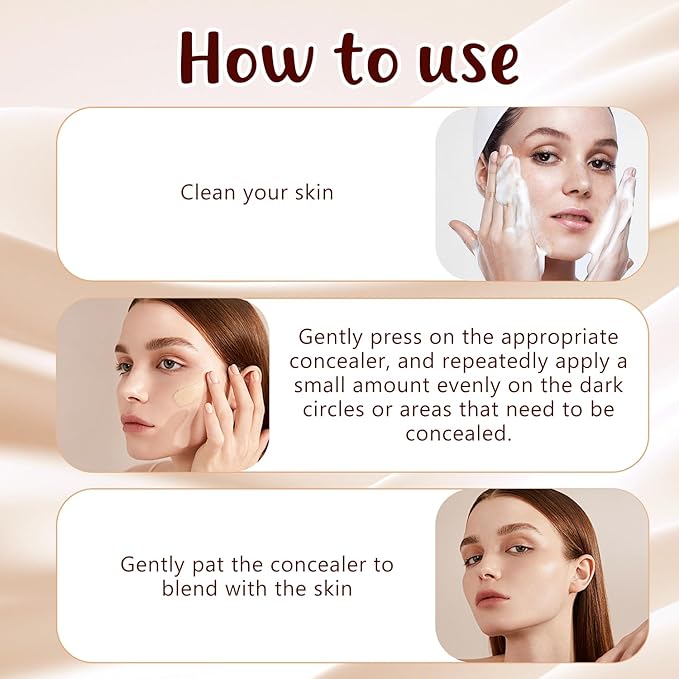 Colored Clay CC Undereye Concealer,Undereye Concealer Circles,Color Corrector for Dark Circles with Brush, CC Undereye Concealer (Light skin, 01)