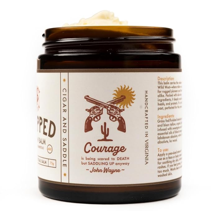 John Wayne Inspired Whipped Tallow Balm – All-Purpose Moisturizer for Dry Skin – Grass-Fed Beef Tallow for Skin with Bison Tallow – Ash and Oath Scent 2.6 oz
