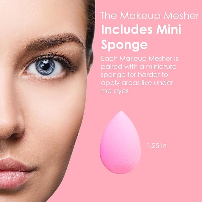 12 Piece Makeup Applicator Set- Latex Free Sponges, Wedges for Beauty Application Blender Powder Puff Set (1, Jar)