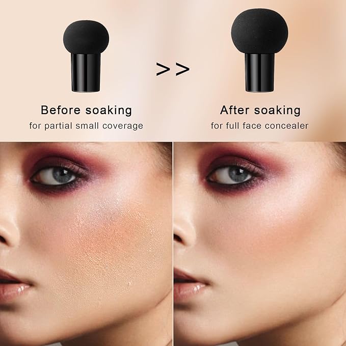 Mushroom Head Air Cushion CC Cream - BB Cream Face Makeup for Mature Skin, Moisturizing Cover Balm Foundation & Long-Lasting Color Correcting Concealer, Even Skin Tone for All Skin Types (Ivory)