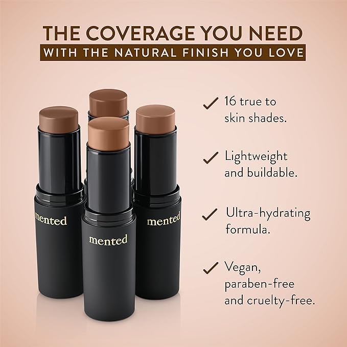 Mented Cosmetics Stick Foundation Make Up, Concealer & Contour Stick for Deep Tan Skin, Cream Foundation for Black Women Makeup, Vegan and Cruelty Free, T40