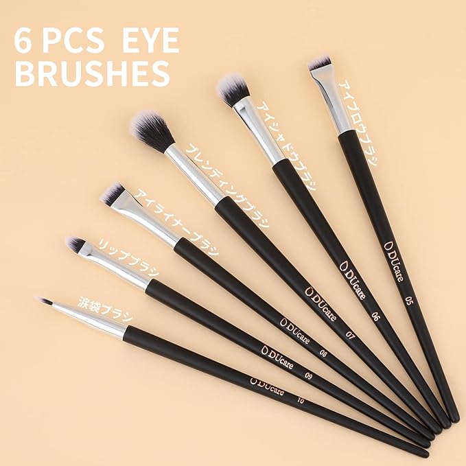 DUcare Makeup Brushes with Case 10Pcs Travel Makeup Brushset Women Gift Premium Synthetic Kabuki Foundation Blending Brush Face Powder Blush Concealers Eye Shadows with bag