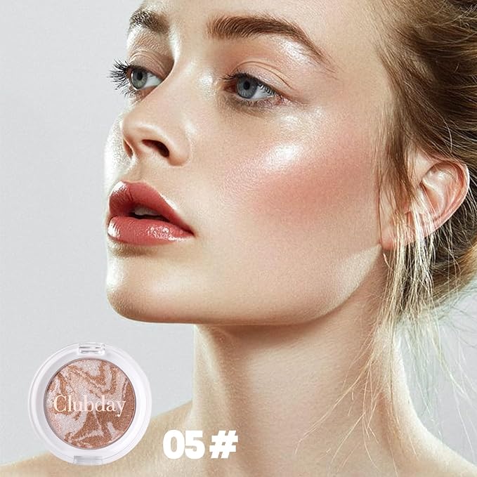 Marbleized Blush Powder Long-Lasting, Glowing Finish, Smooth & Blendable, Suitable for All Skin Tones, 0.12 Oz-05